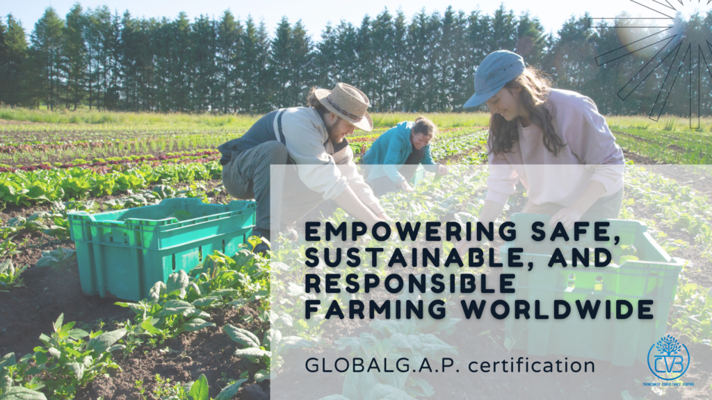 Farmers are harvesting vegetables on soil bed with thinkinbio logo