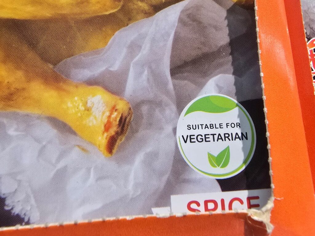 Vegetarian logo on food packaging